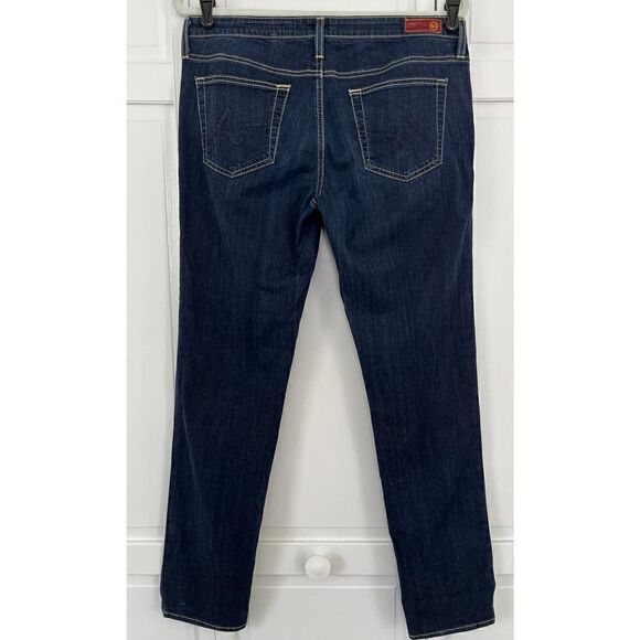 AG Adriano Goldschmied Stilt Cigarette Roll Up Leg Womens Size 31R Dark Denim - Picture 2 of 10